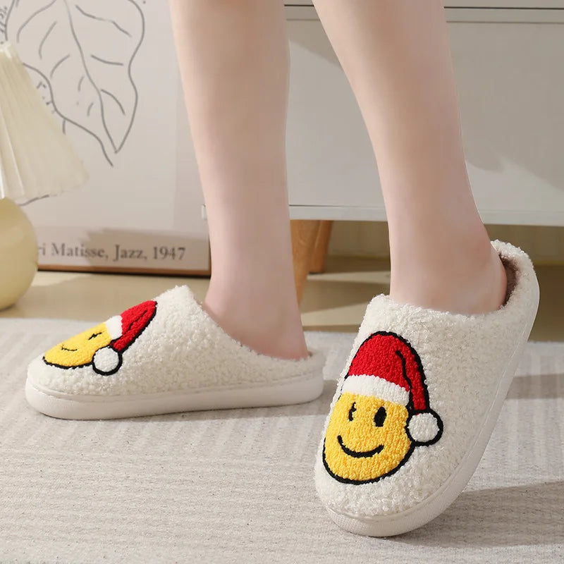 Hot selling smiling cotton slippers Anti slip couple shoes winter home indoor waterproof all-wrapped with men women cotton Shoes