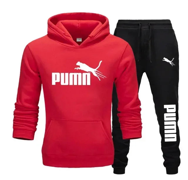 New Autumn and Winter Men's Pullover Hoodie and Pants Two-Piece Set Fashionable Trendy Fitness Casual Sportswear