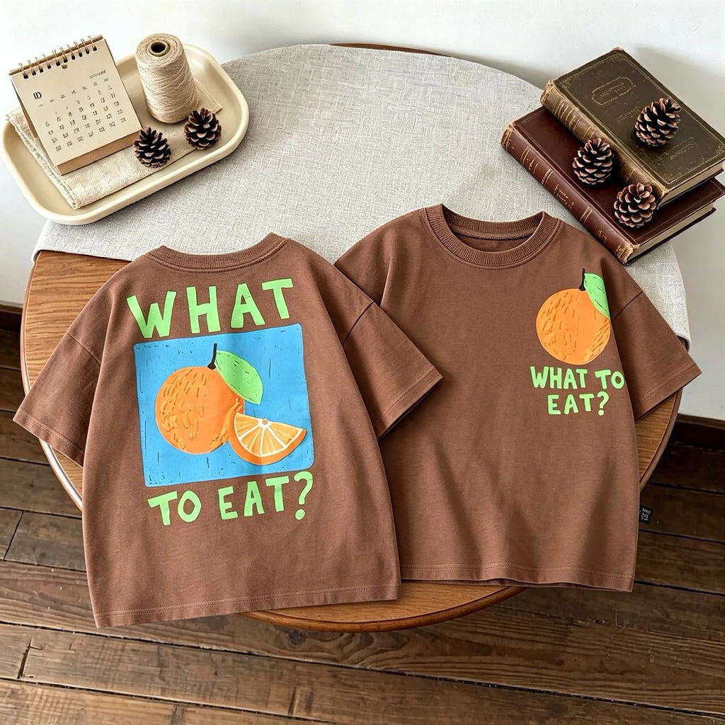 Double Side Print T-shirt For Kids Clothing Summer Simple Fashion Girl Boy Short Sleeve Tops Tees Children's Wear Casual Tshirts