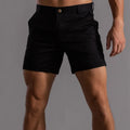 Men Slim Fit Chino Shorts Rolled Hem Casual Solid Summer Beach Short Pants