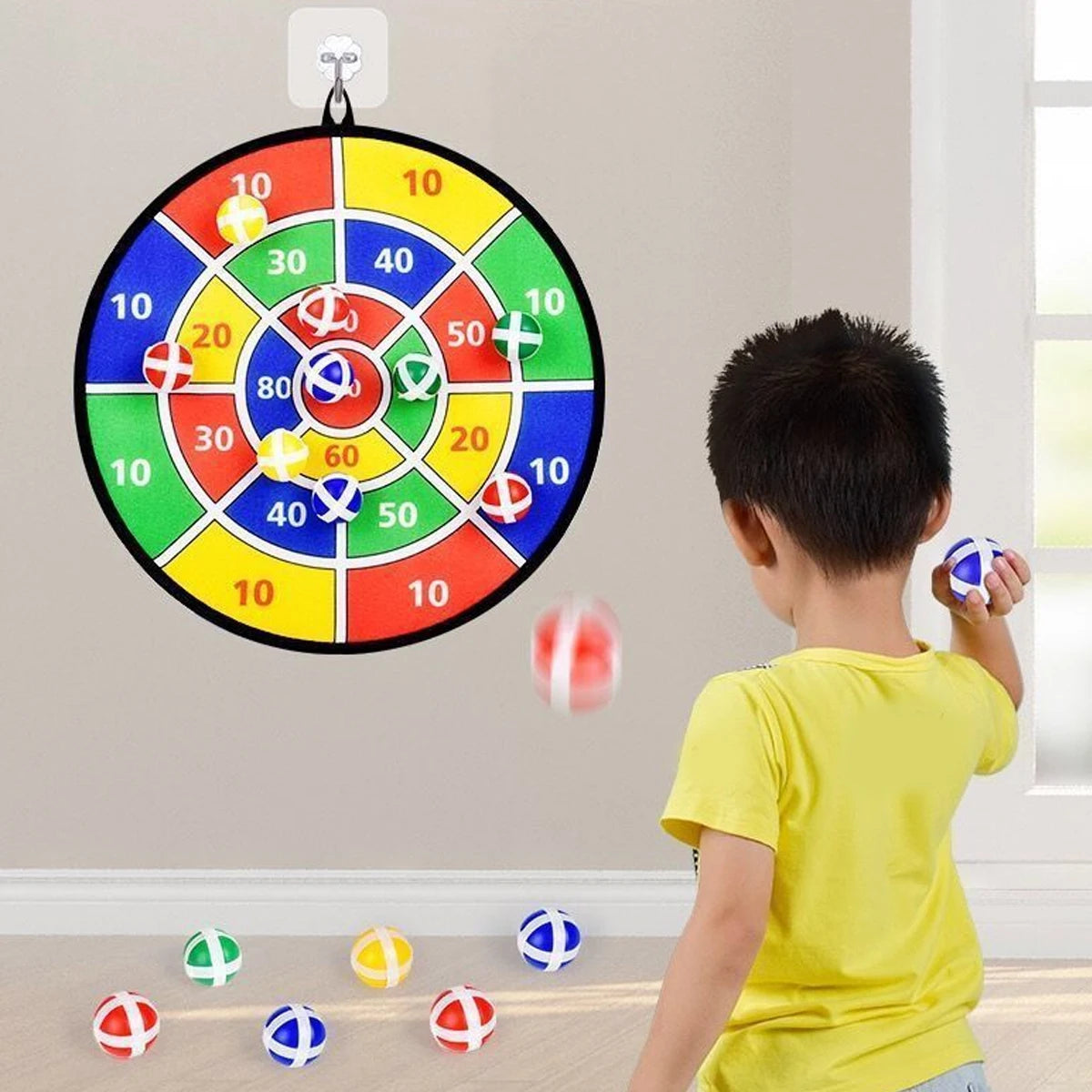 36CM Kids Sticky Ball Dart Board Game Indoor Outdoor Parent Child Interactive Educational Toy Party Favors Gift for Boys Girls