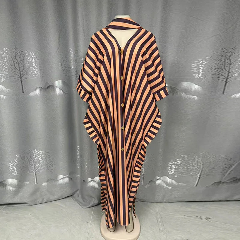 Summer African Polyester Party Evening Long Maxi Dress Kaftan Muslim Abaya Outfits Plus Size Dashiki African Dresses for Women