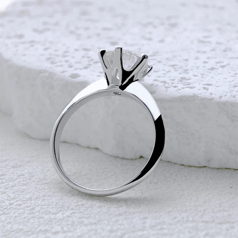 NeeTim 1-5CT Moissanite Ring Lab Diamond Solitaire Ring for Women S925 Silver Engagement Party Wedding Band Jewelry Certified