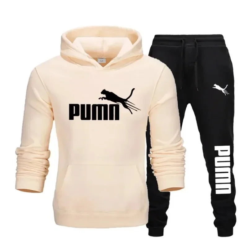 New Autumn and Winter Men's Pullover Hoodie and Pants Two-Piece Set Fashionable Trendy Fitness Casual Sportswear