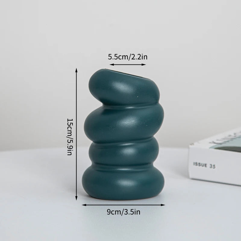 Modern Flower Vase Plastic Plants Pot White Imitation Ceramic Flower Vases Flower Arrangement Home Living Room Wedding Decor