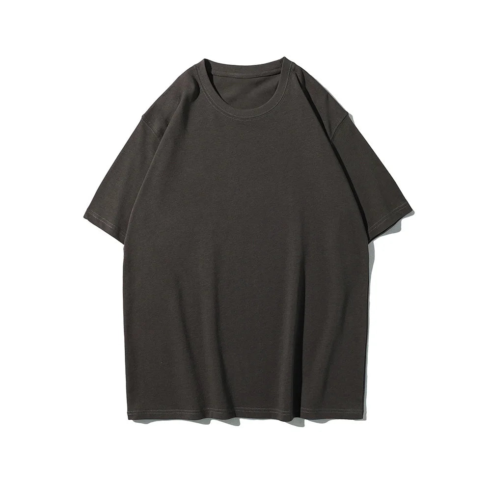 Oversized T-Shirt 9.9oz 280 Grams Heavy High Quality Short Sleeve Cotton Tee Solid Color Unisex Streetwear