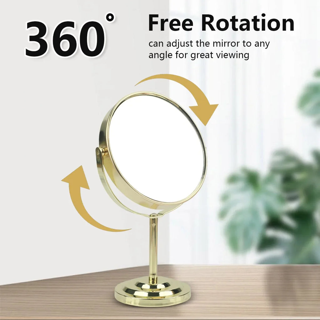 3/4/5 Inch Double-Sided Makeup Mirror – 2X Magnification, Clear Reflection, Portable Travel Size with Foldable Stand