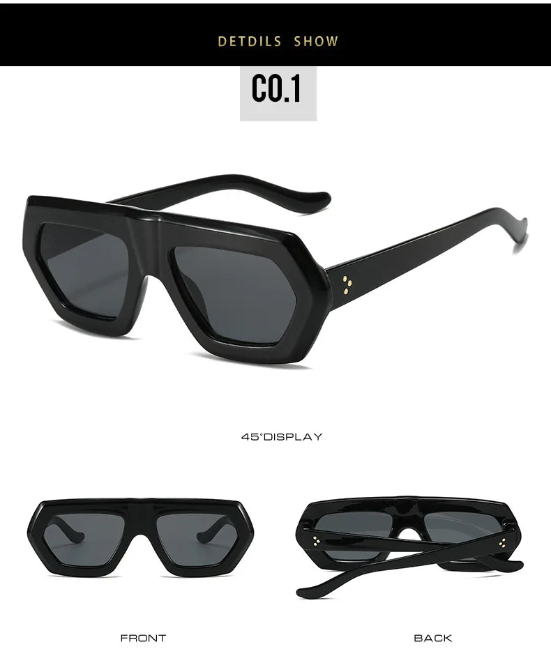 Irregular Sunglasses Sunglasses Ins Travel Street Shooting Colored Sunglasses Female Punk Style Rectangular Leopard Print Outdoo