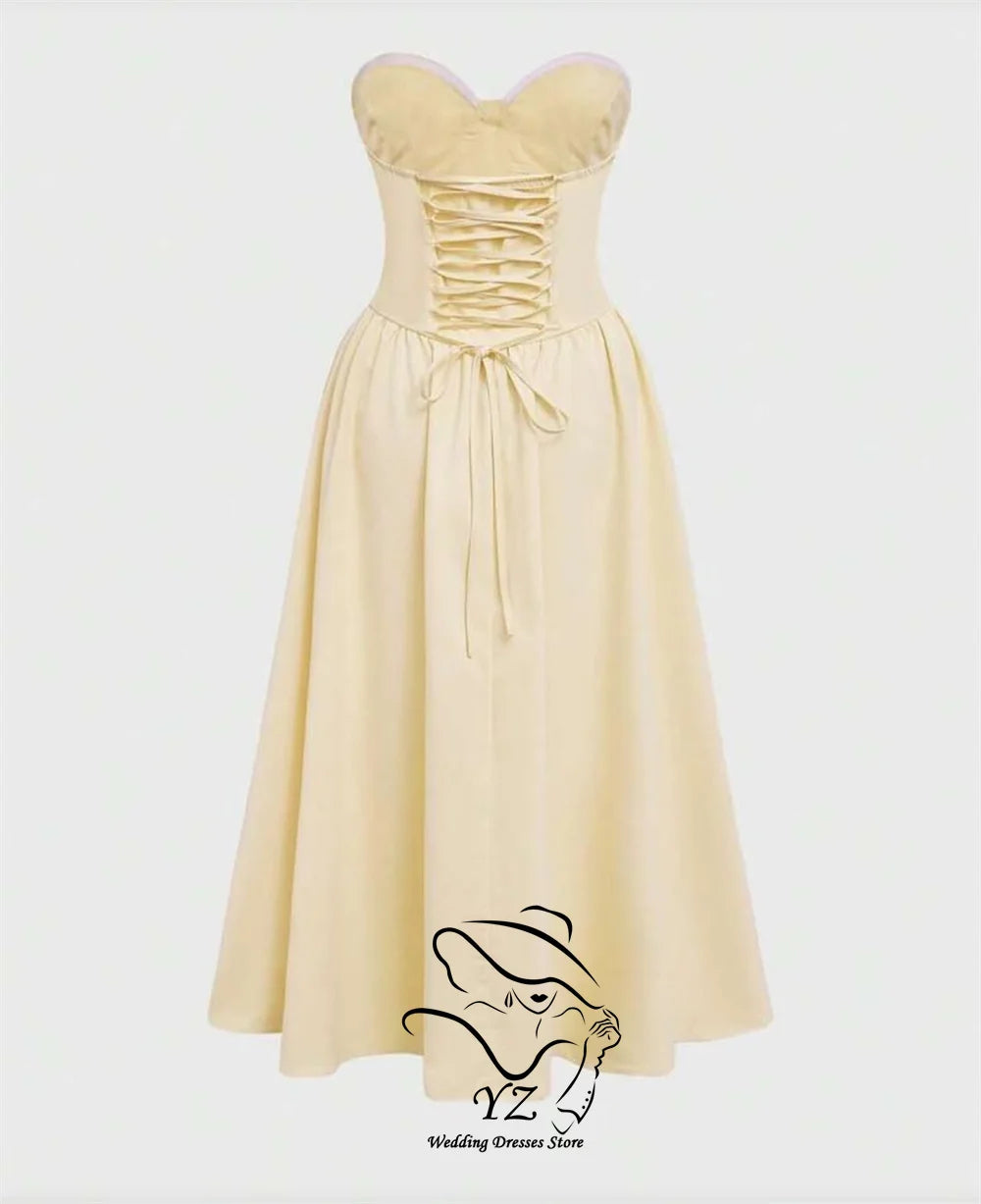 elegant yellow evening gown