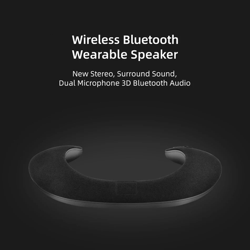 Portable Neck-mounted Speaker Wireless Bluetooth Speaker Stereo FM radio Support SD Card Slot with Microphone for Gaming