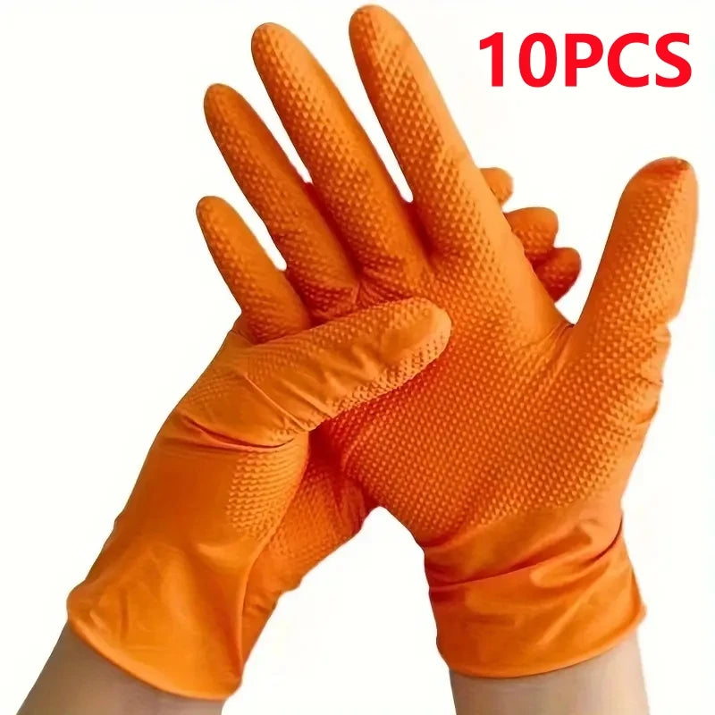 Heavy Duty Nitrile Safety Work Gloves Disposable 8mil Industrial Work Gloves Diamond Textured Men Mechanic Auto Gardening Gloves