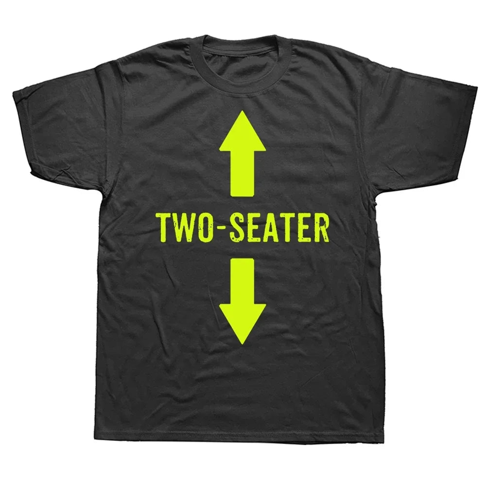 Women Two Seater Graphic T-Shirt  Adult Humor Dad Joke Summer Short Sleeve Crewneck Streetwear Casual Gift Top