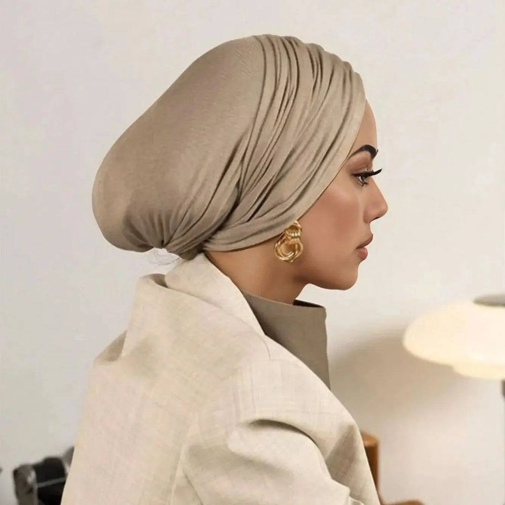 Muslim Solid Underscarf Caps Modal Instant Hijab Cotton Stretch Turban Cap Islamic Underscarf Bonnet Headscarf Headband