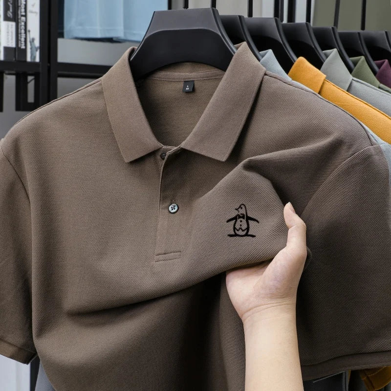 men's short sleeved polo shirt design high-end brand penguin embroidery business comfortable T-shirt