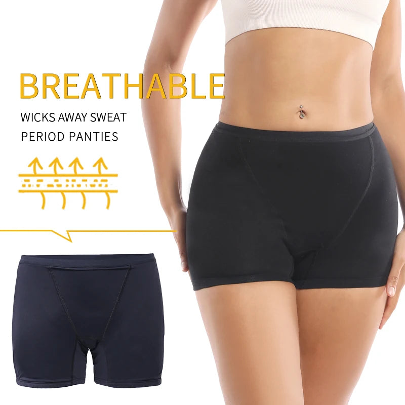 Cotton Heavy Flow Menstrual Period Panties Shorts Women Absorbency Incontinence Boxer Woman High Waist Period Underwear
