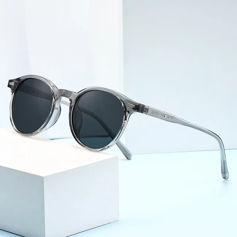 Fashion Transparent Round Frame Sunglasses for Women Casual Driving Outdoor Eyewear Men Plastic Ultralight UV400 Eyeglasses