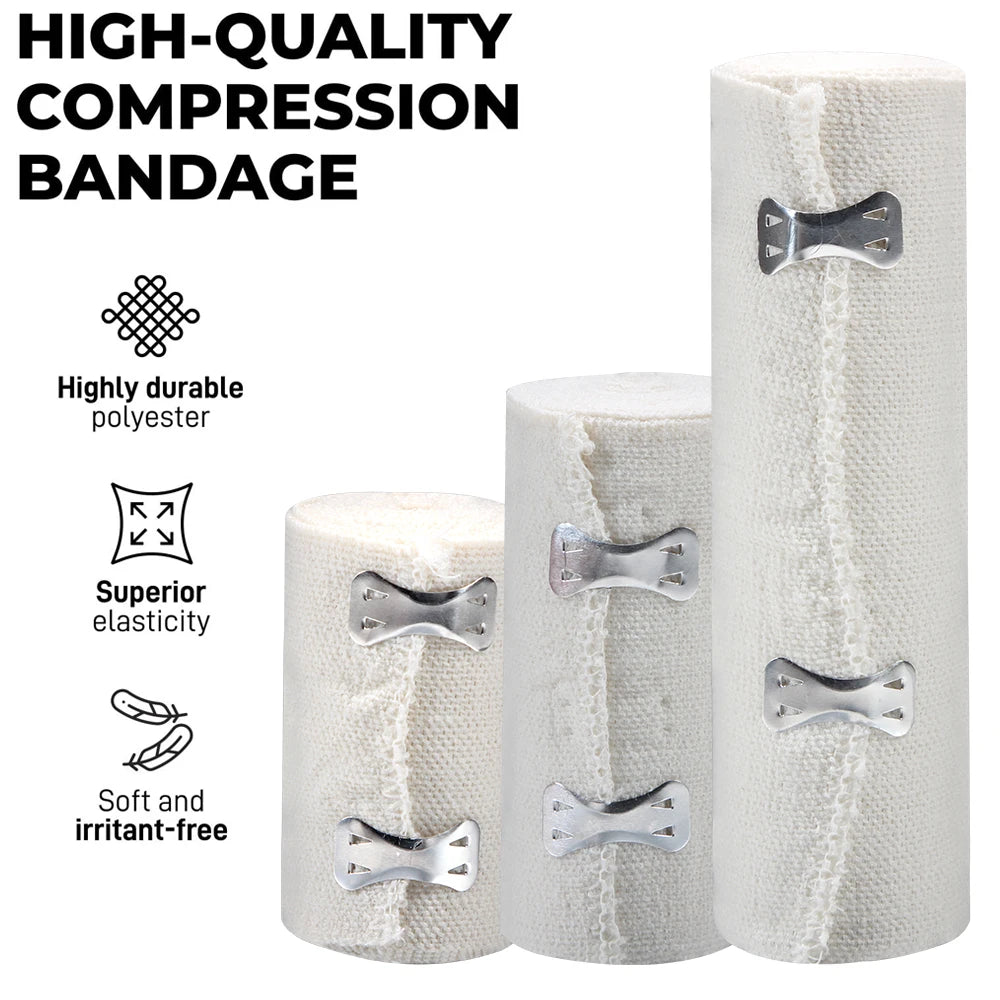1 Roll Elastic Bandage Wrap,Stretch Compression Bandage Stretches up to 450cm for Sports, Sprains, Calf,  Ankle, Foot