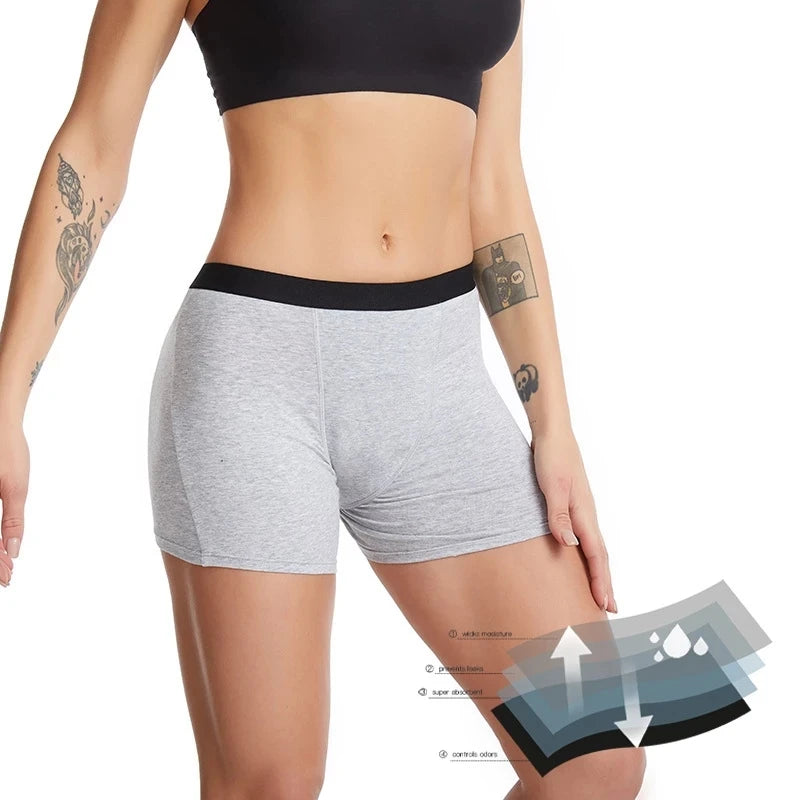 Cotton Heavy Flow Menstrual Period Panties Shorts Women Absorbency Incontinence Boxer Woman High Waist Period Underwear