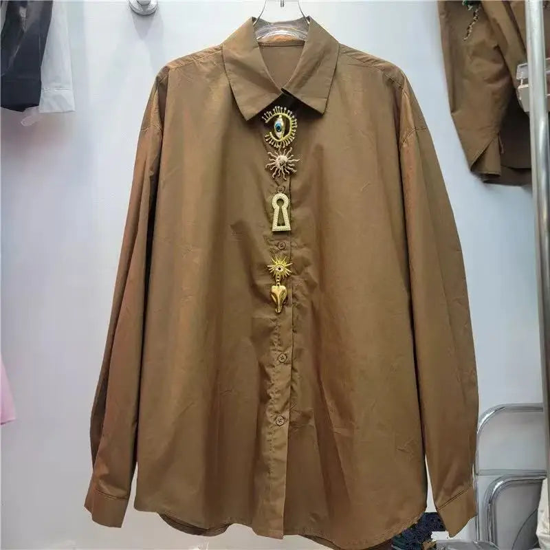 High-end Luxury Design Spring Autumn Summer 2026 Cotton Long Sleeve Blouses Shirts for Women Casual Chic Top Woman Clothes Blusa