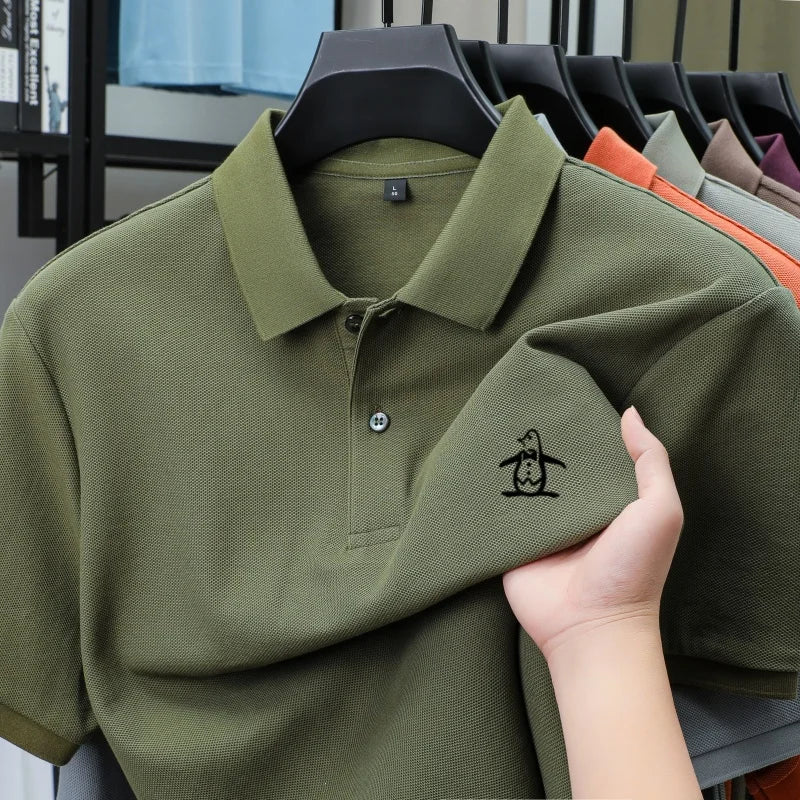 men's short sleeved polo shirt design high-end brand penguin embroidery business comfortable T-shirt