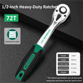 3-Piece Ratcheting Socket Wrench Set (S/M/L), 72-Tooth Quick Release Flex Head for Automotive Repair & Mechanical Work
