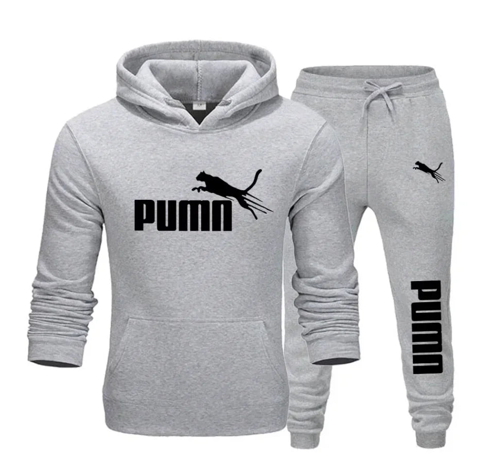 New Autumn and Winter Men's Pullover Hoodie and Pants Two-Piece Set Fashionable Trendy Fitness Casual Sportswear