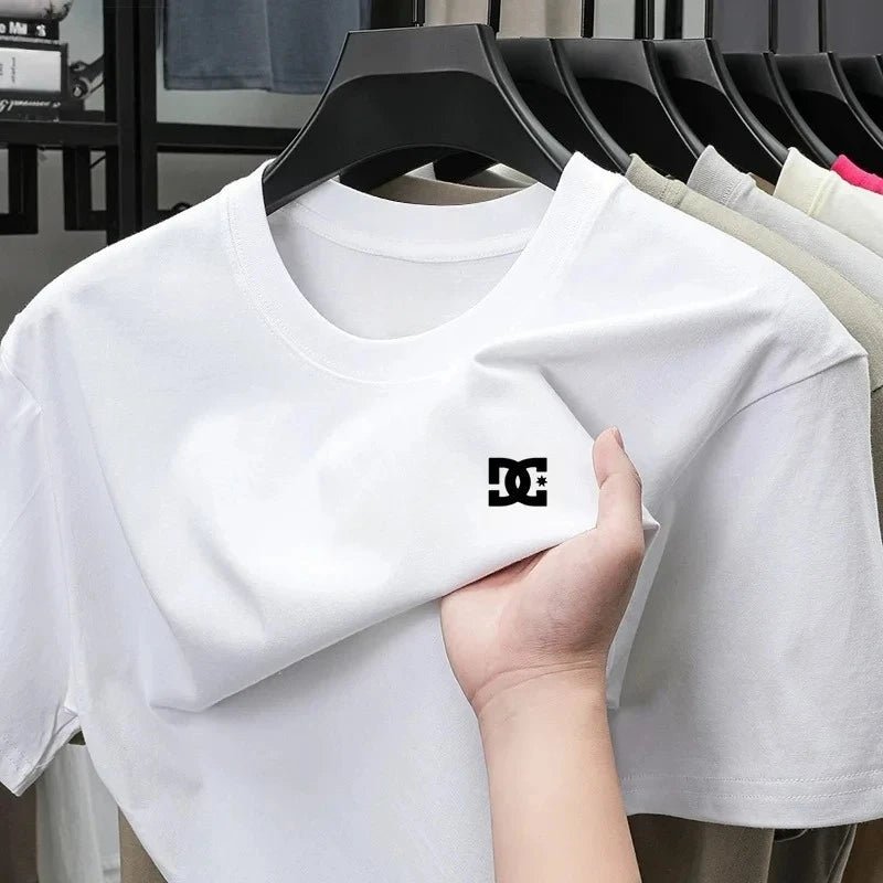 DC High End Brand Men's Round Neck Short Sleeved T-shirt Summer New Cotton Top Comfortable Breathable Casual Printed T-shirt