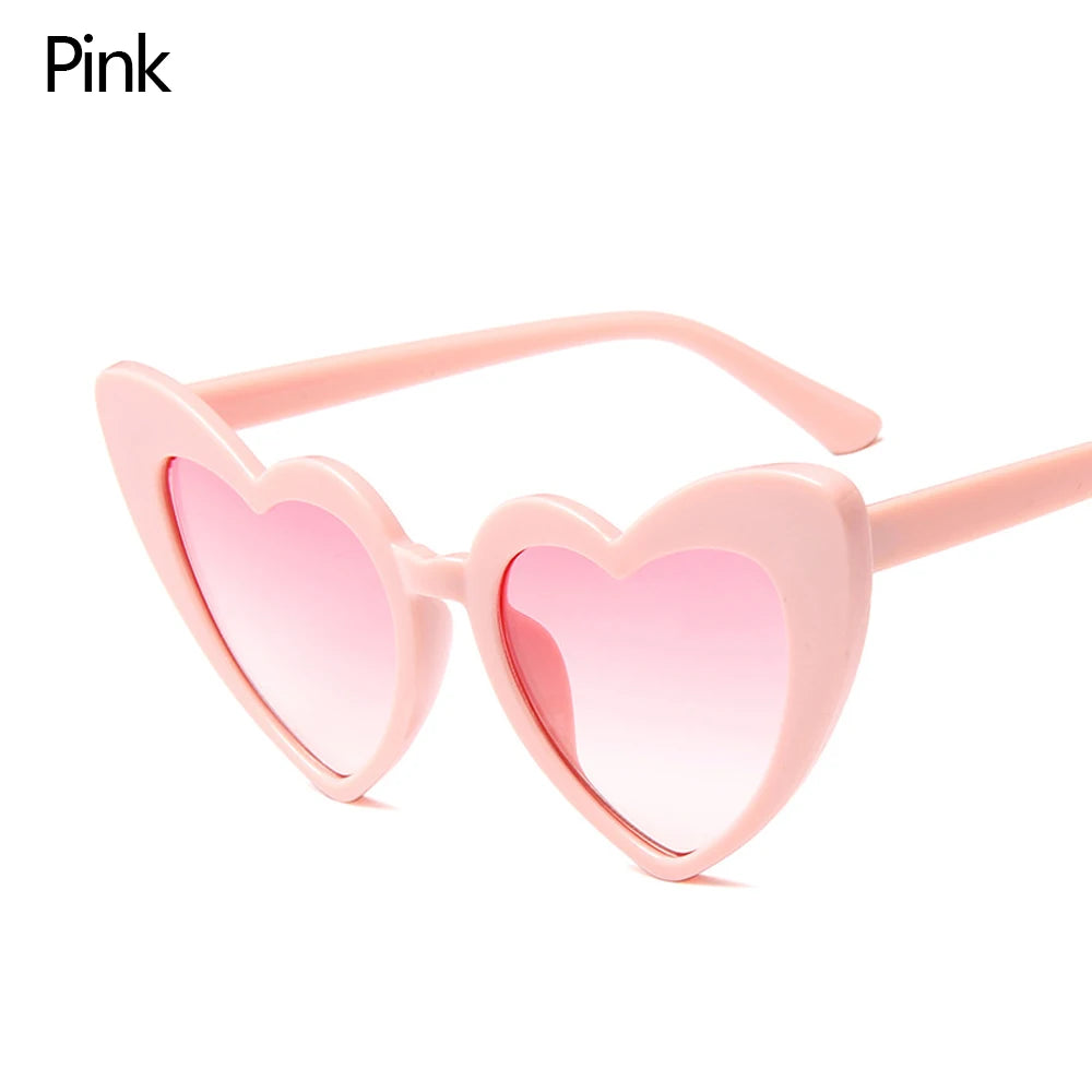 Ladies Fashion Metal Frame Sunglasses Fancy Dress Retro Heart Shaped Gradient Lens Sunglasses UV 400 Outdoor Goggles