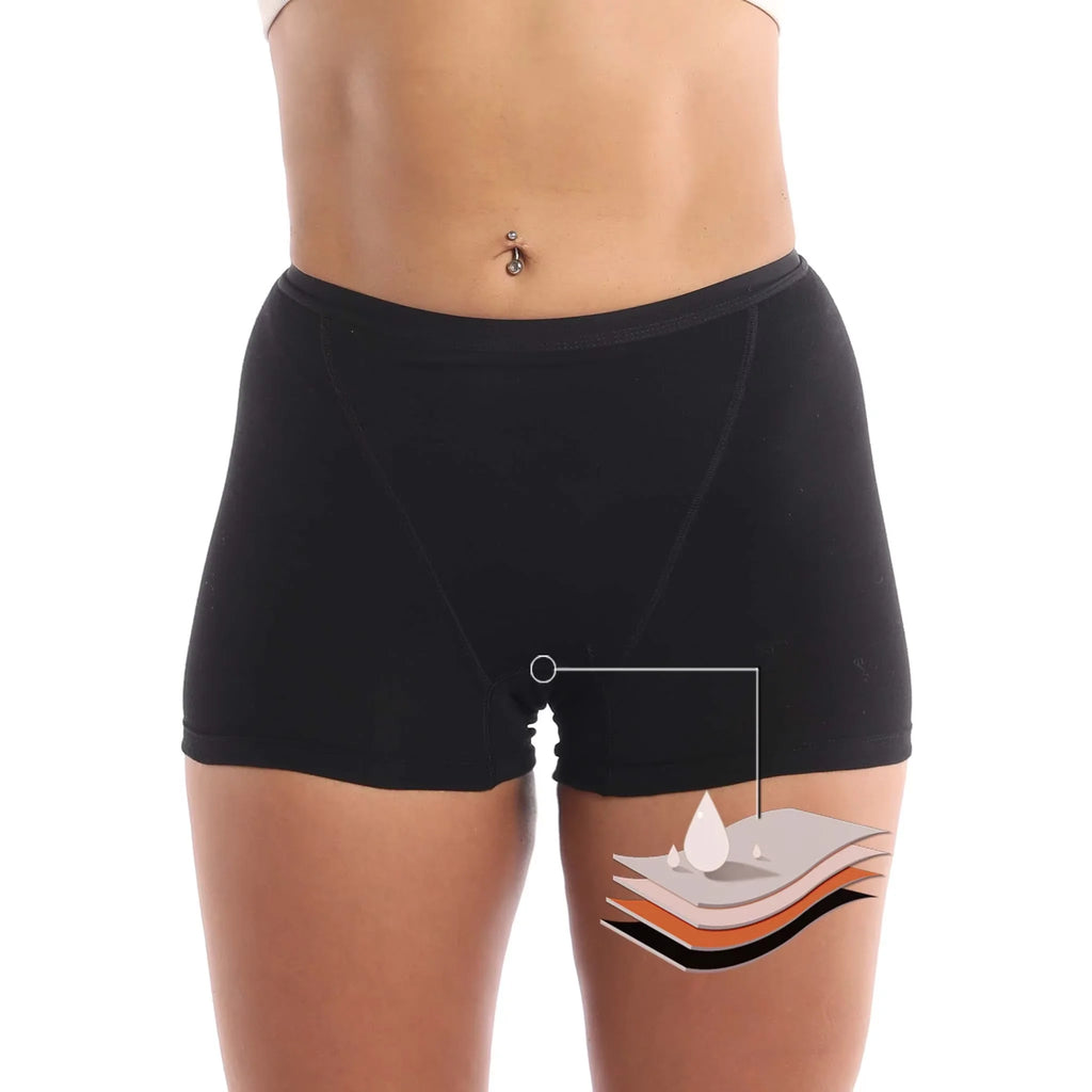 Cotton Heavy Flow Menstrual Period Panties Shorts Women Absorbency Incontinence Boxer Woman High Waist Period Underwear