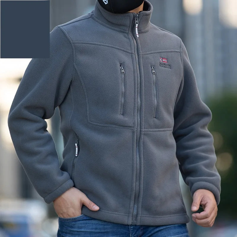 New Men's Fleece Jacket Warm Fit Sweater Casual Coat Polar Fleece Autumn Winter Jackets Men Stand Colar Fashion Clothing Tops