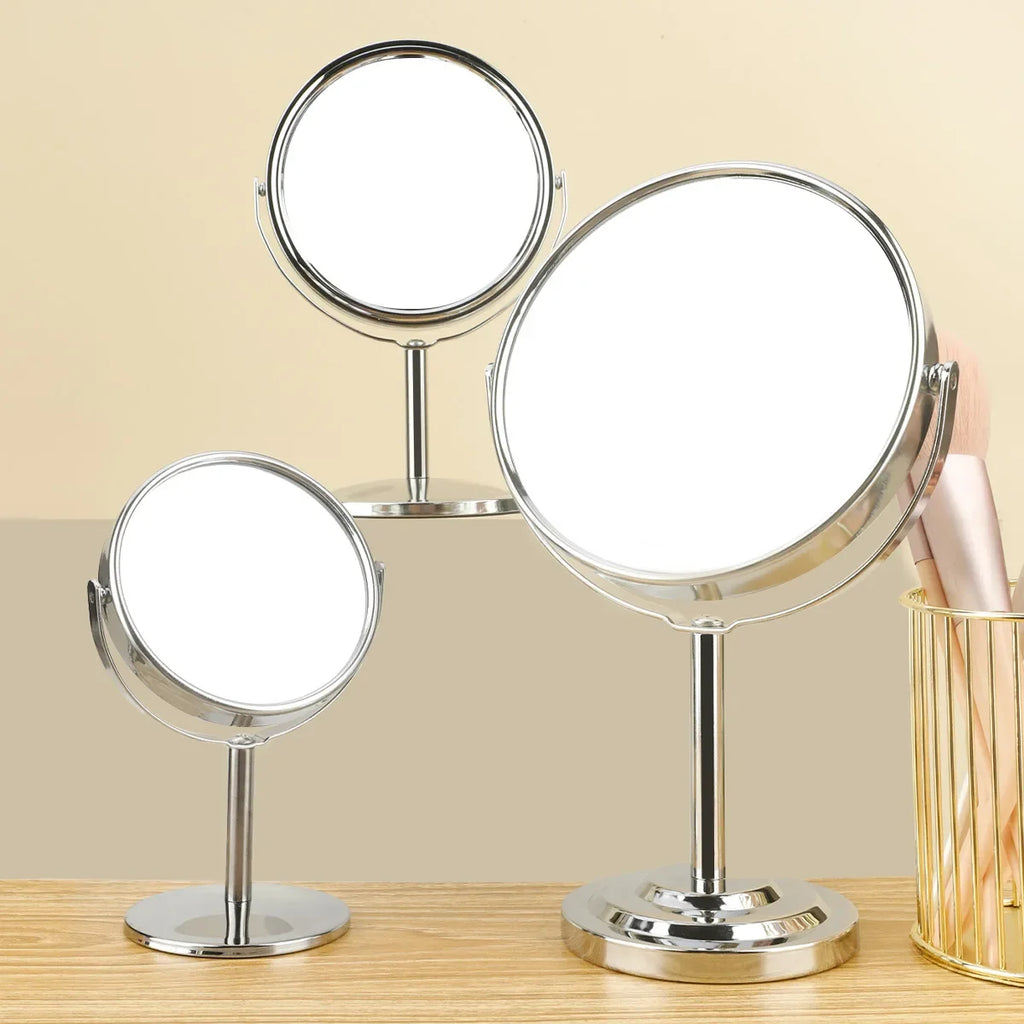 3/4/5 Inch Double-Sided Makeup Mirror – 2X Magnification, Clear Reflection, Portable Travel Size with Foldable Stand