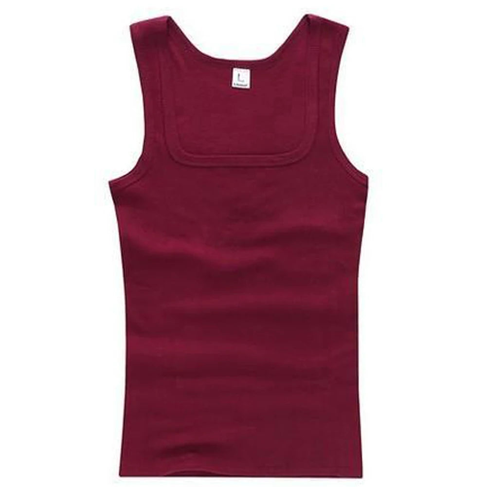 Men's Close-fitting Vest Cotton Tank Top Men Fitness Elastic Casual O-neck Breathable Bodybuilding Sleeveless Vest Male Tanks