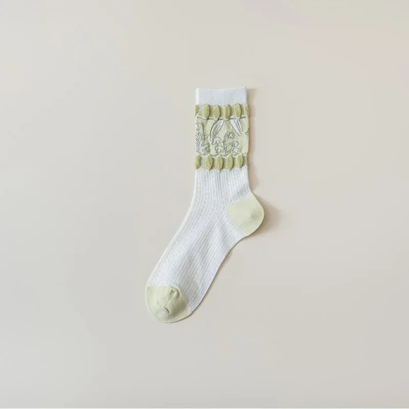 Butterfly Woman Socks Fashion Summer Ultra-thin Transparent Crystal Silk Socks Vintage Harajuku Sexy Lace Mesh Crew Socks