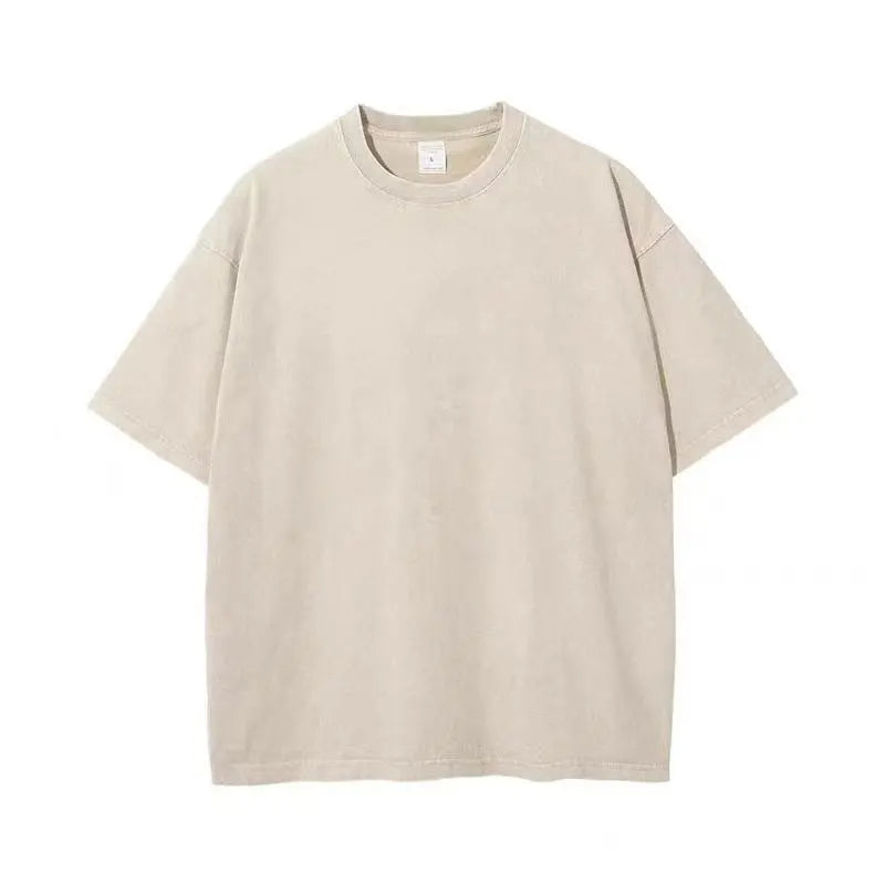 2025 Heavy Men Washed Vintage Oversized T-Shirt Street Hip Hop Punk Tee women Harajuku Casual Cotton Short Sleeve Acid Wash Top