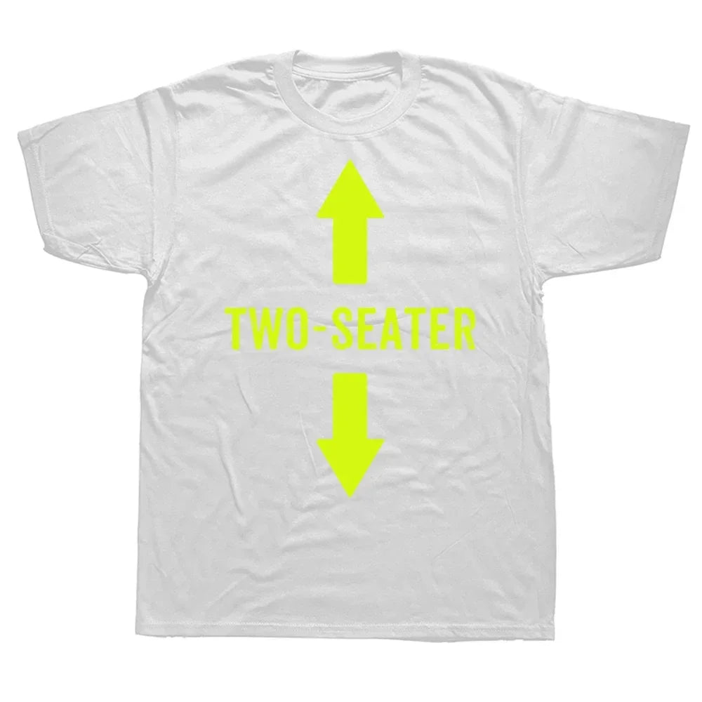 Women Two Seater Graphic T-Shirt  Adult Humor Dad Joke Summer Short Sleeve Crewneck Streetwear Casual Gift Top