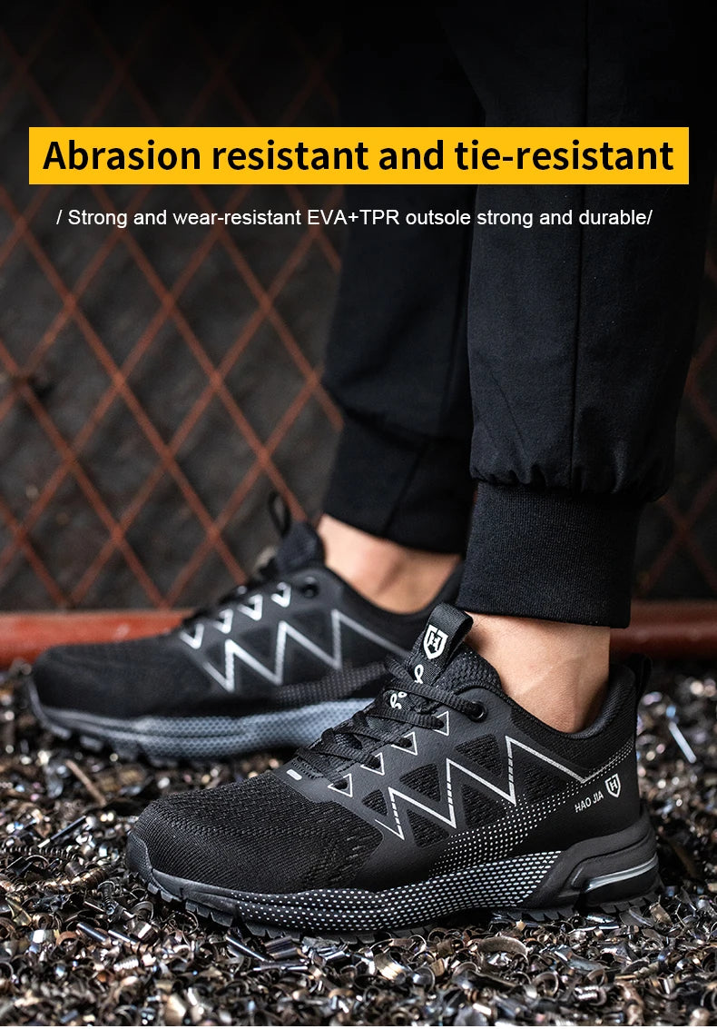 Lightweight Work Safety Shoes Men Women Indestructible Steel Toe Shoes Protective Safety Boots Breathable Security Work Sneakers