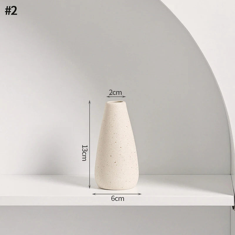 INS Ceramic Vase White Flower Pot Nordic Decorative Vase Dry Flower Vases for Home Living Room Desktop Decor ваза для цветов