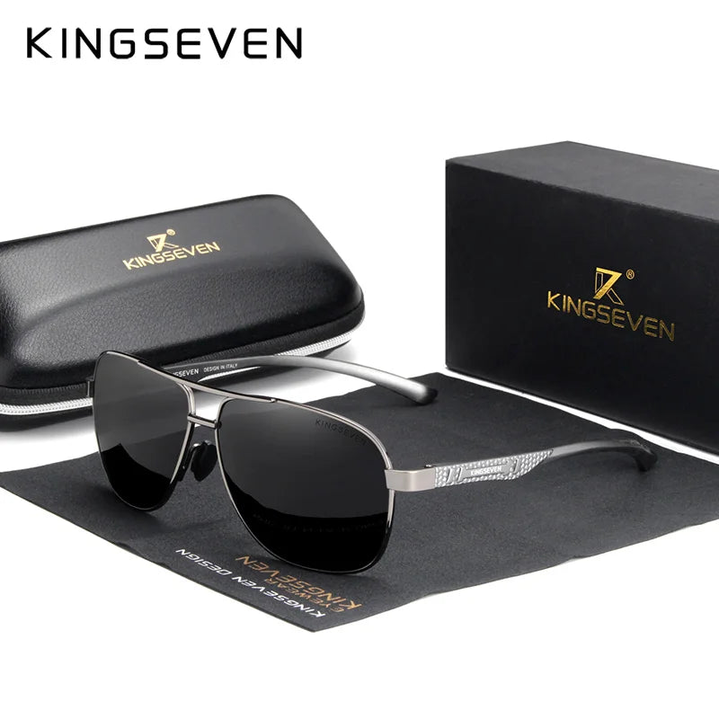 KINGSEVEN Brand Men Sunglasses Polarized Aluminum UV400 Mirror Sun Glasses Women