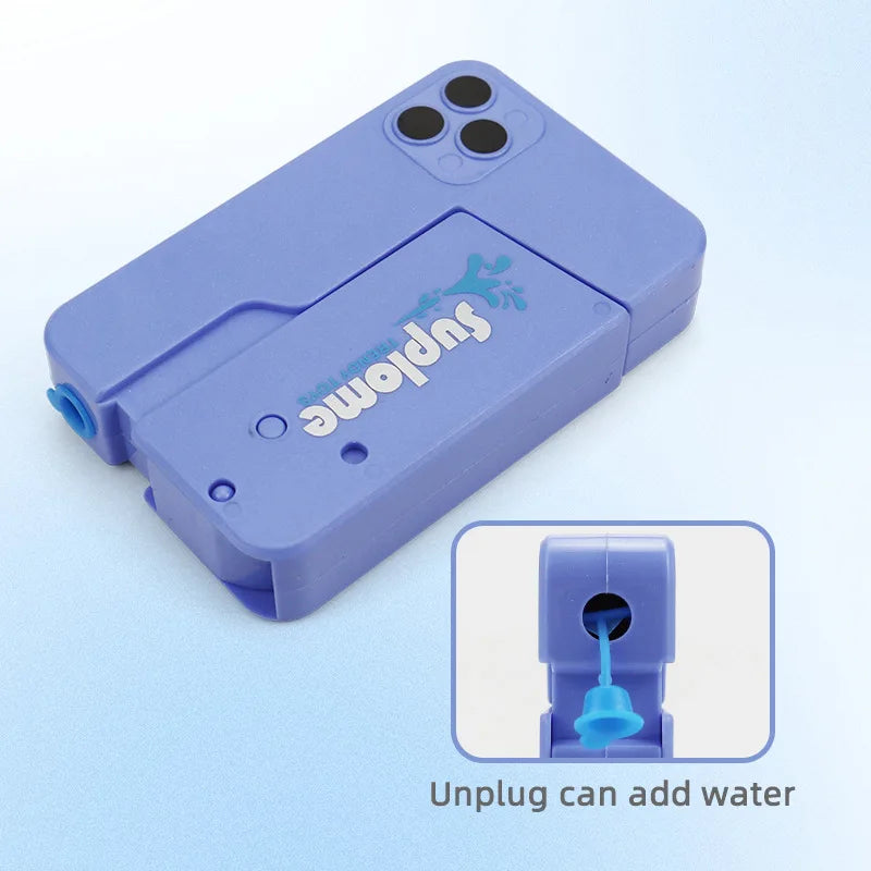 Mini Folding Mobile Phone Water Gun, Manual Continuous Dual Head Water Gun, Summer Water Play And Decompression Toy