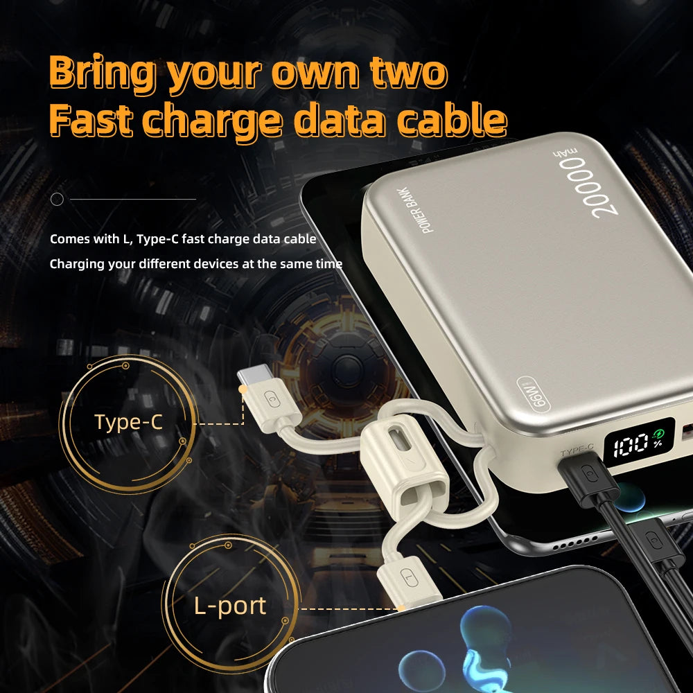 66W Fast Charge Power Bank 20000mAh
