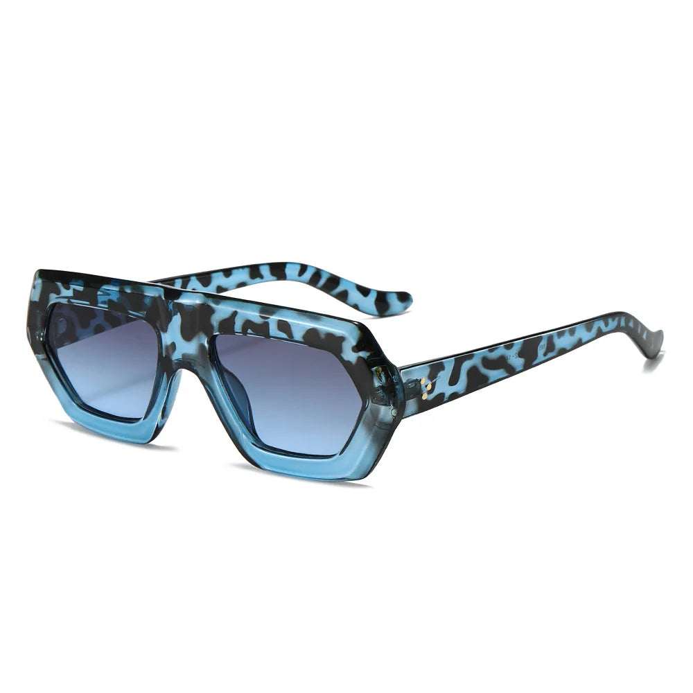 Irregular Sunglasses Sunglasses Ins Travel Street Shooting Colored Sunglasses Female Punk Style Rectangular Leopard Print Outdoo