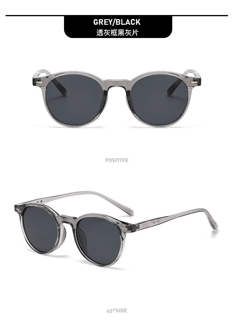Fashion Transparent Round Frame Sunglasses for Women Casual Driving Outdoor Eyewear Men Plastic Ultralight UV400 Eyeglasses