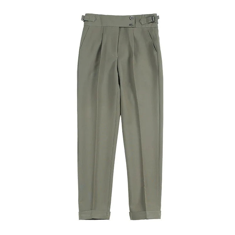 Men's Light Luxury Naples Slim-fit Dress Pants Casual Italy Retro Premium Elegant Popular Leisure Suits Trousers 2026 New Spring
