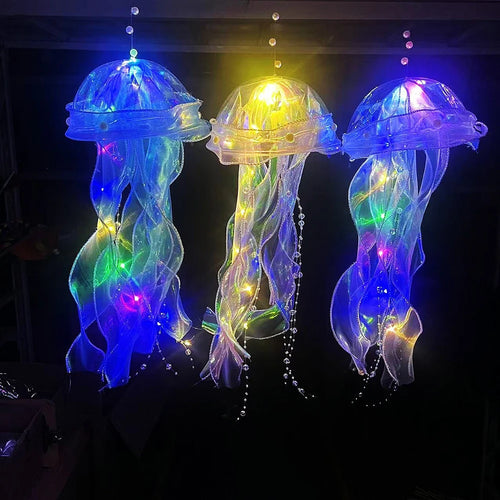 5-1PCS RGB Jellyfish Lamp Colorful Night Light Jellyfish Atmosphere Light Lamp Hanging Ceiling Lantern Creative Jellyfish Lamp