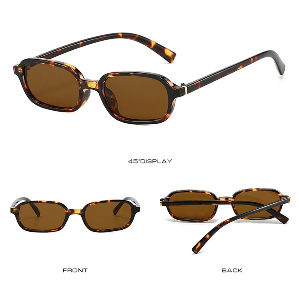 KLASSNUM Vintage Sunglasses Men Women 2026 Trendy Eyewear Rectangle Sun Glasses Anti UV400 Shades Eyepiece Small Square Glasses