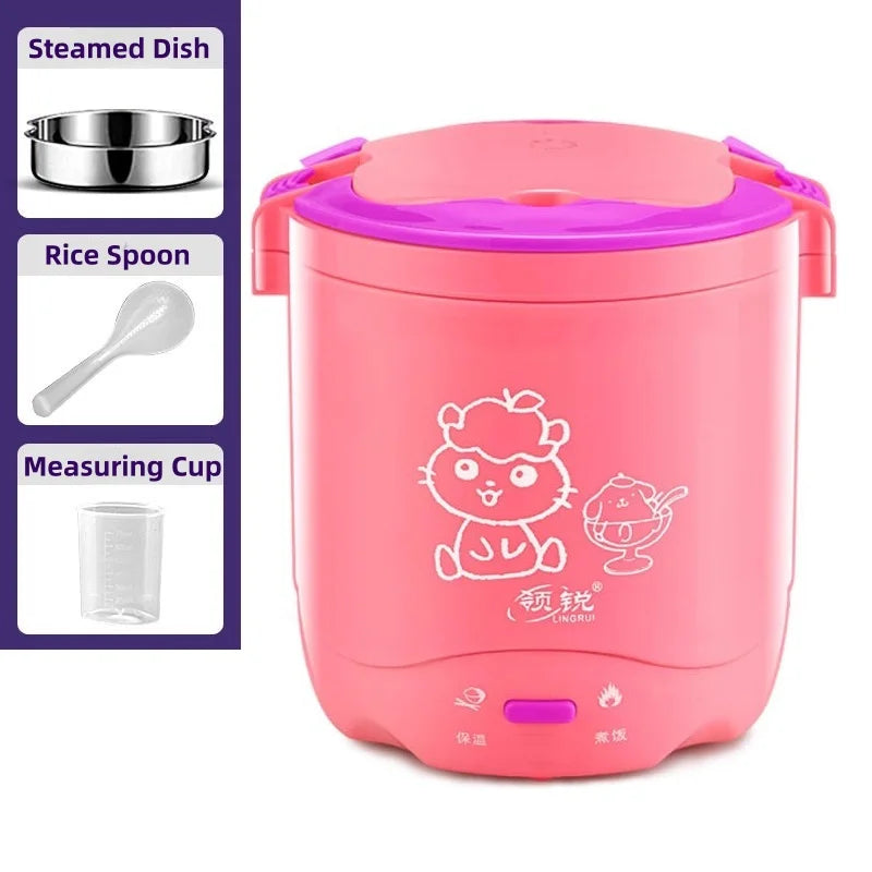 1.2L Electric Mini Rice Cooker Warmer Automatic Insulation Portable MultiCooker Household Rice Cookers Portable Lunchbox Office