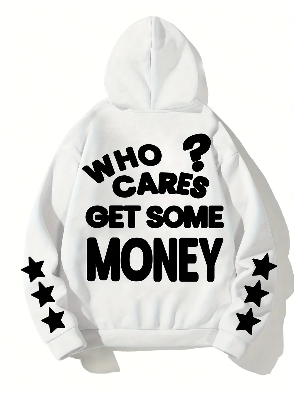 Autumn/Winter Street Trends "Who Cares?"Letter Print Men Women Hooded Sweatshirt Daily Outdoor Fitness Casual Warm Sportswear