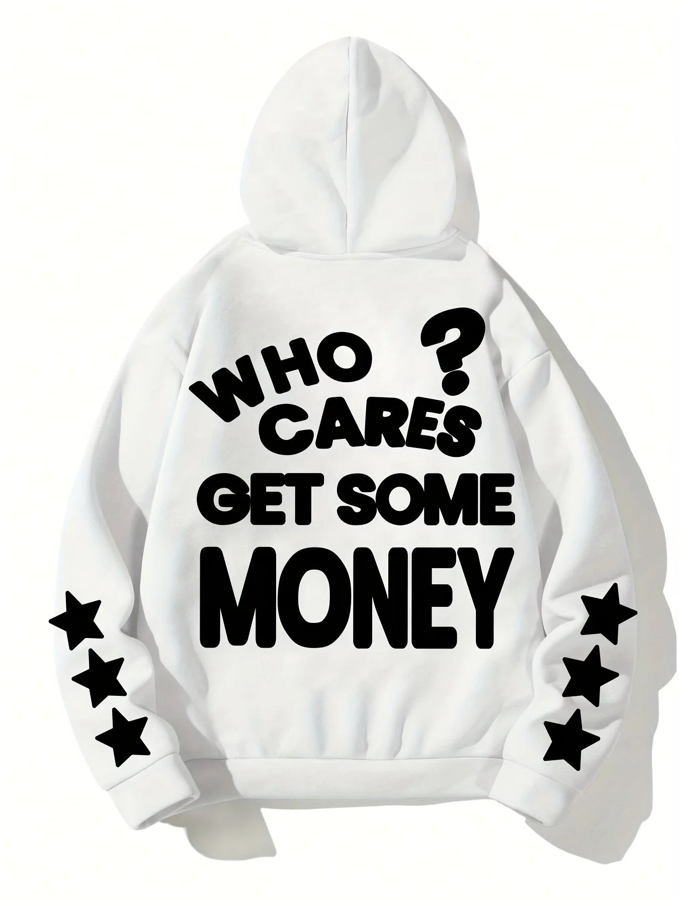 Autumn/Winter Street Trends "Who Cares?"Letter Print Men Women Hooded Sweatshirt Daily Outdoor Fitness Casual Warm Sportswear