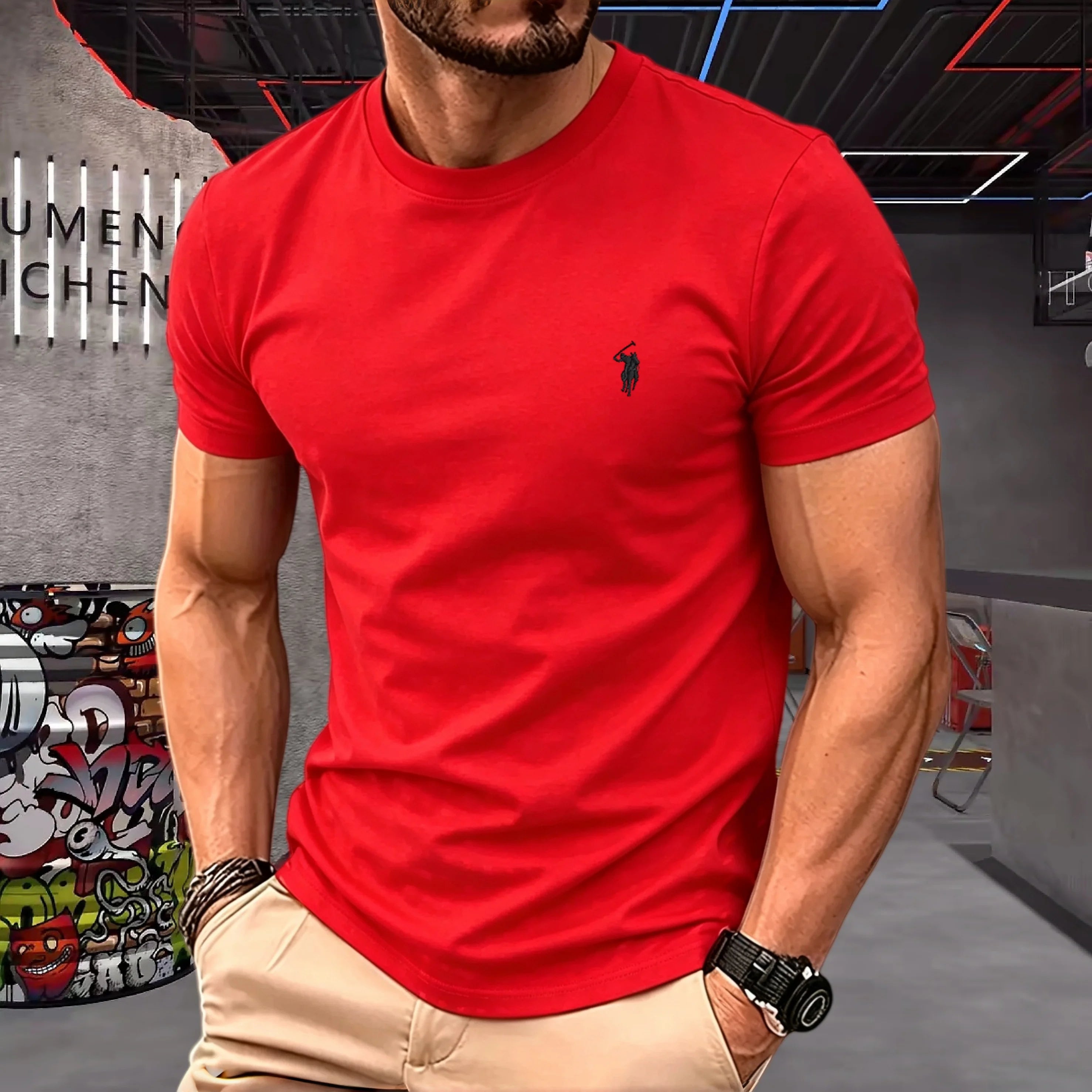 cotton round neck short sleeved