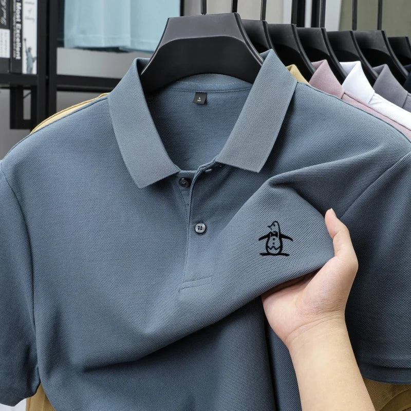 men's short sleeved polo shirt design high-end brand penguin embroidery business comfortable T-shirt
